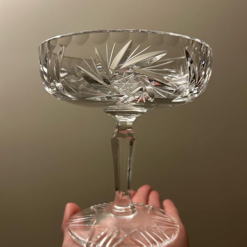 Elegant Crystal Cut Glass Compote